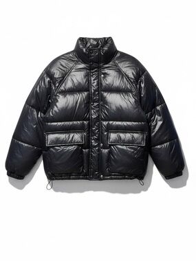 Abercrombie & Fitch Shiny Black Puffer Jacket – Medium